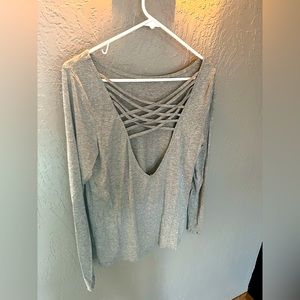 Forever 21 Long Sleeve Cross back Top